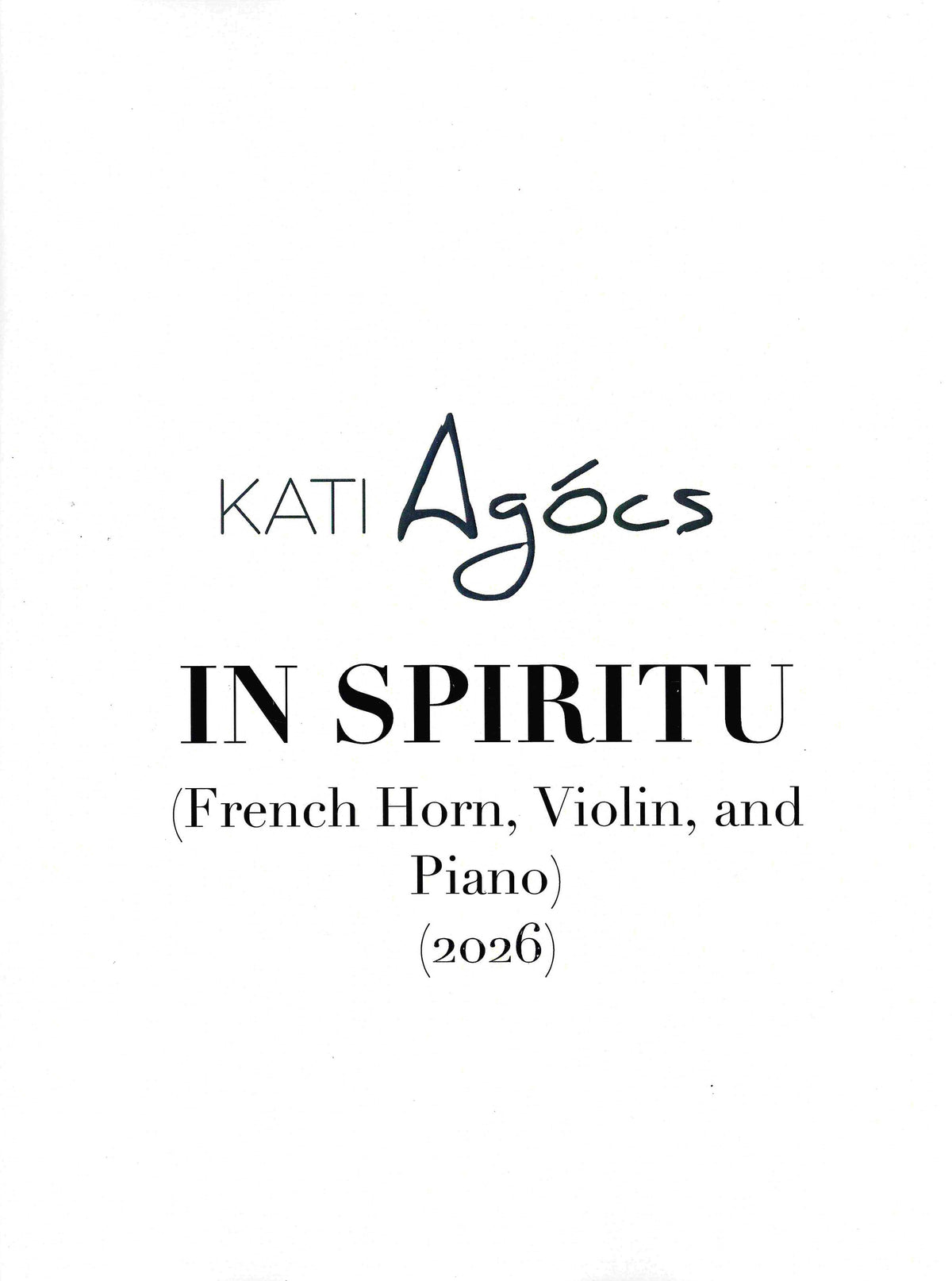 Agócs: In Spiritu