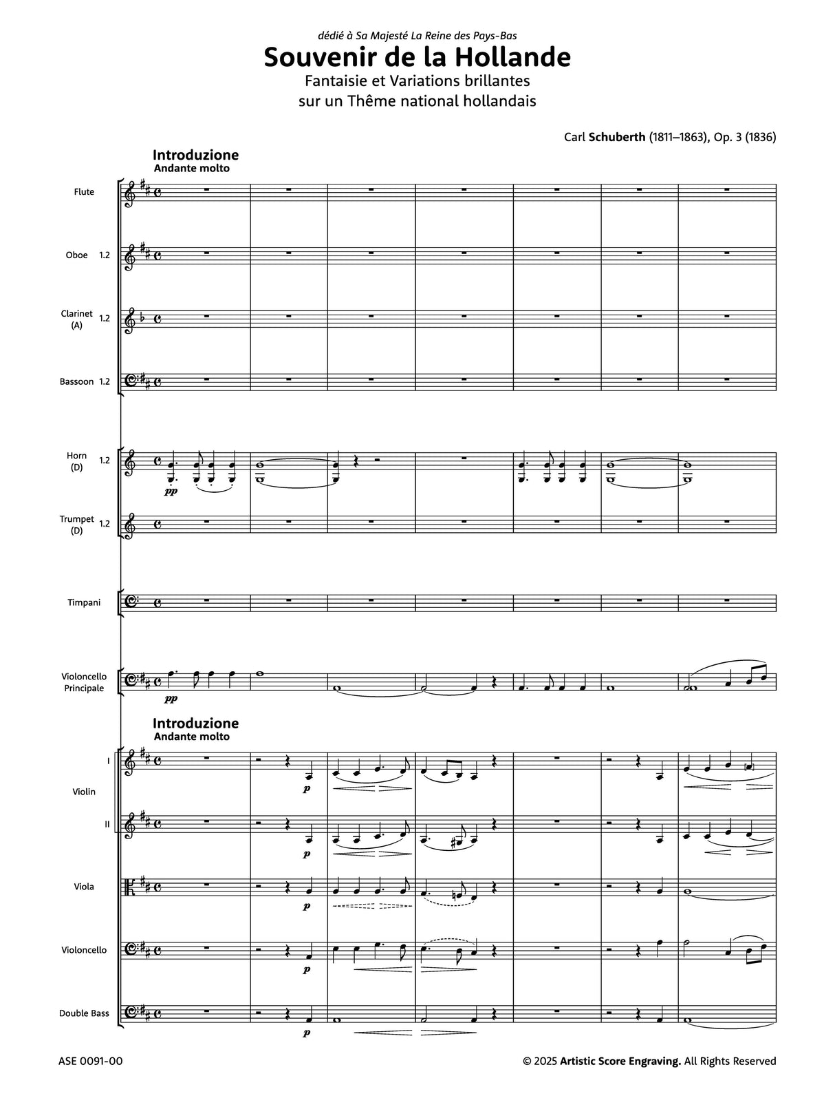 Schuberth: Souvenir de la Hollande, Op. 3