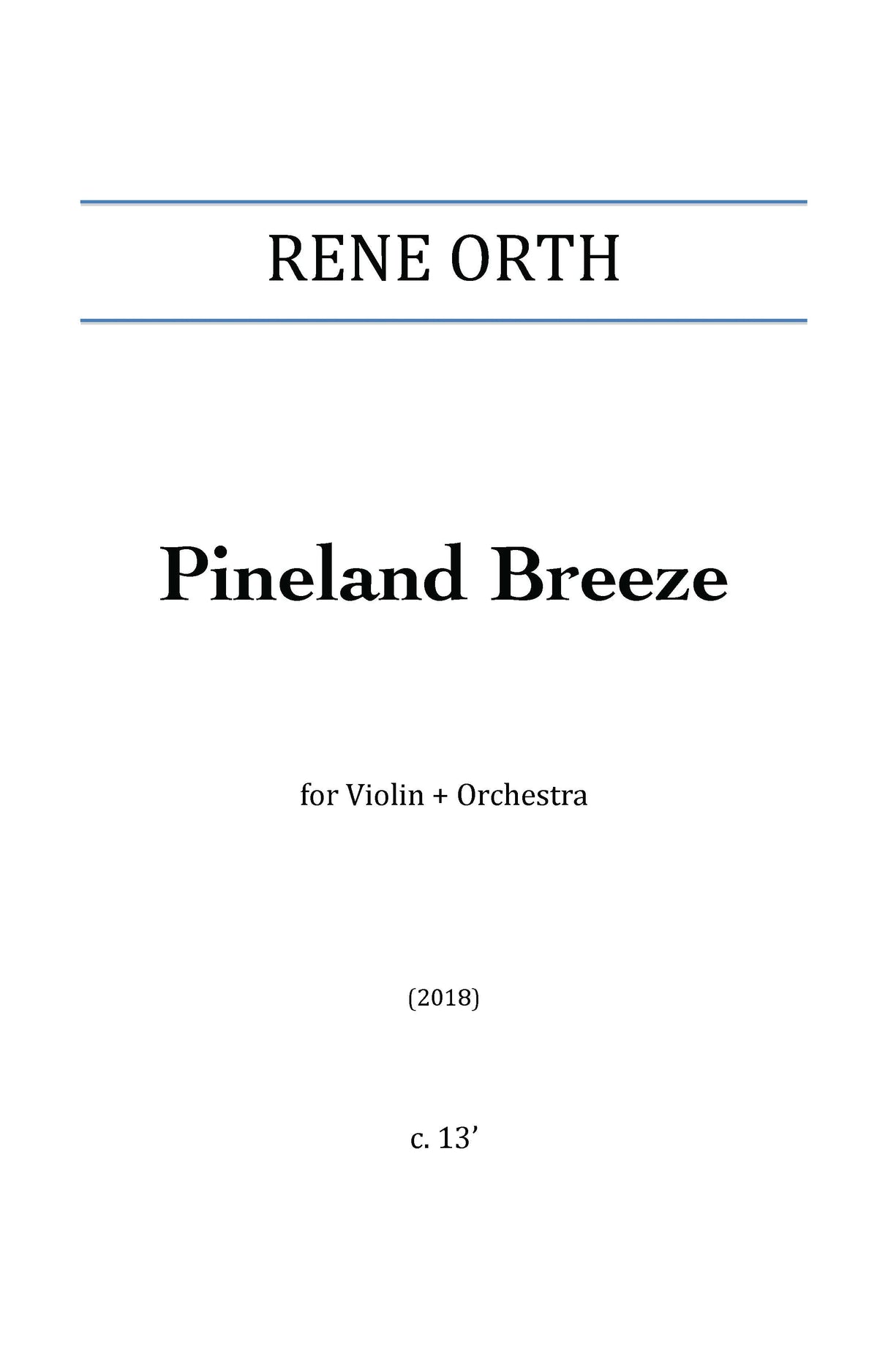 Orth: Pineland Breeze