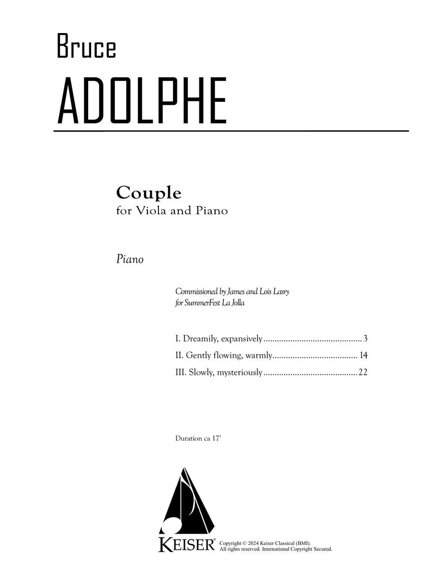 Adolphe: Couple (Version for Viola & Piano)