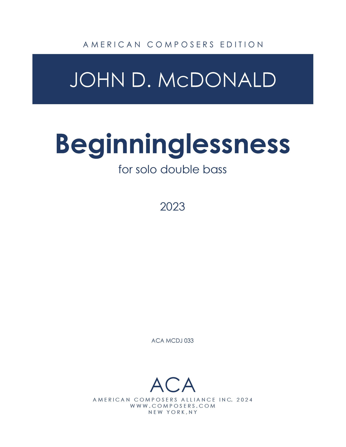 McDonald: Beginninglessness