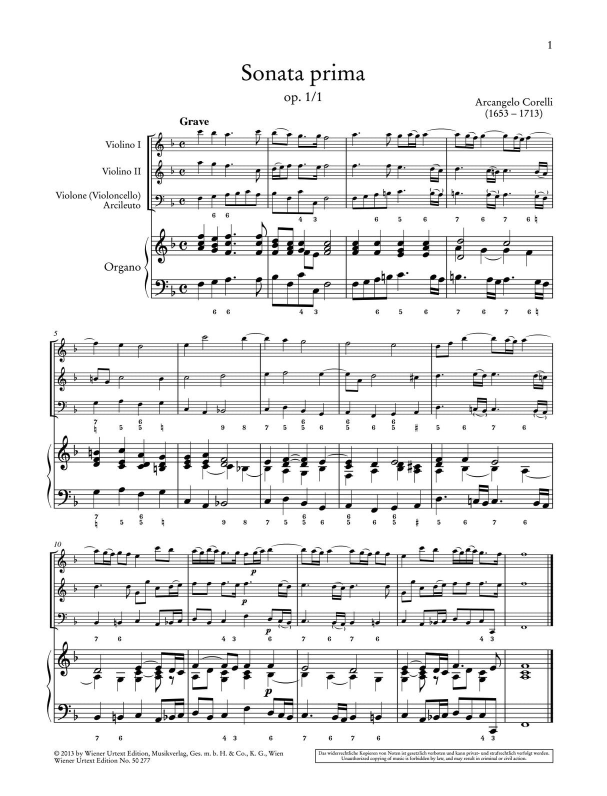 Corelli: Trio Sonatas - Volume 1 (Sonata da chiesa from Op. 1 & 3)