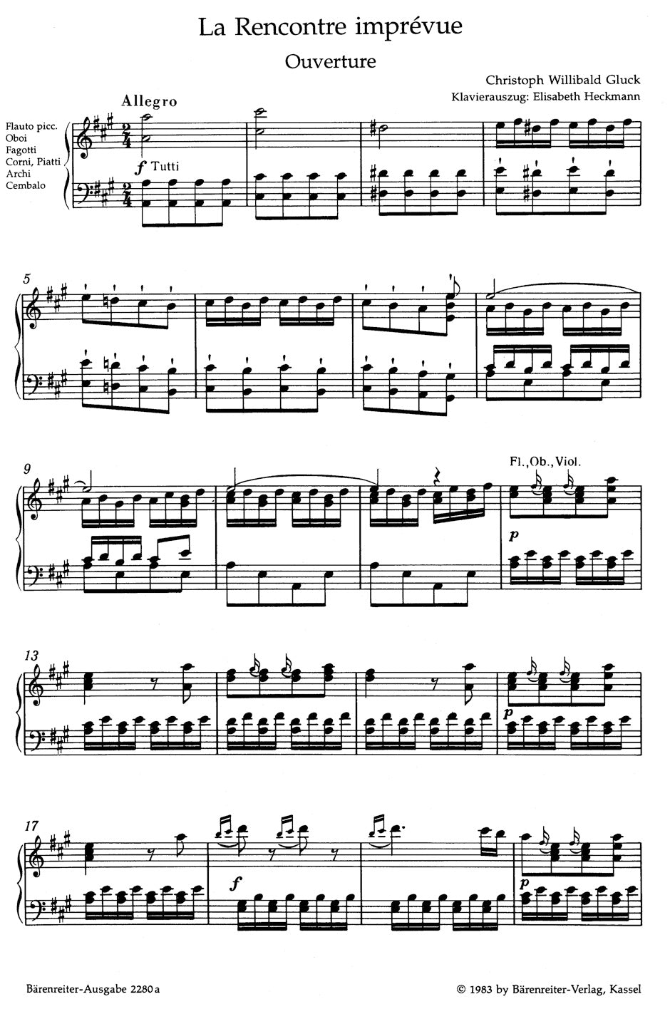 Gluck: La Rencontre imprévue