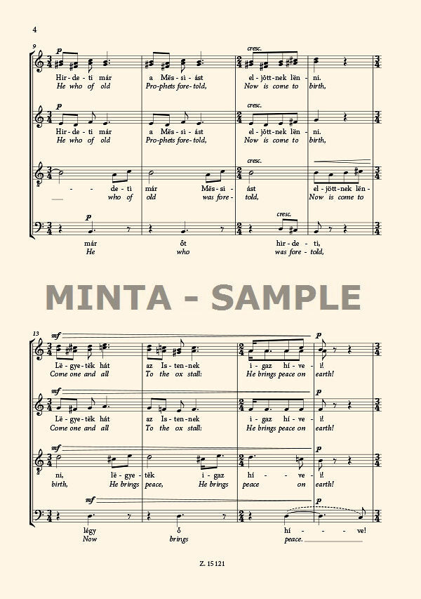 Kodály: A Christmas Carol (Version for SATB Choir)