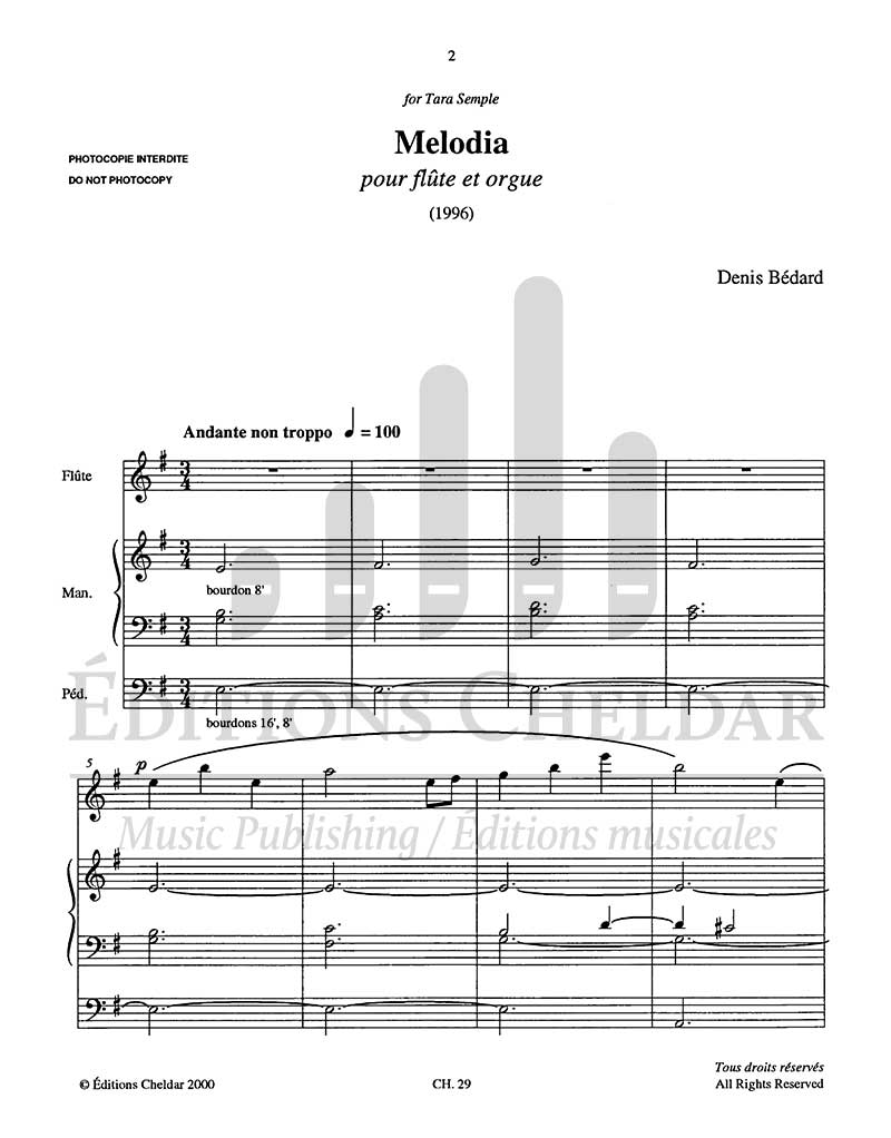 Bédard: Melodia