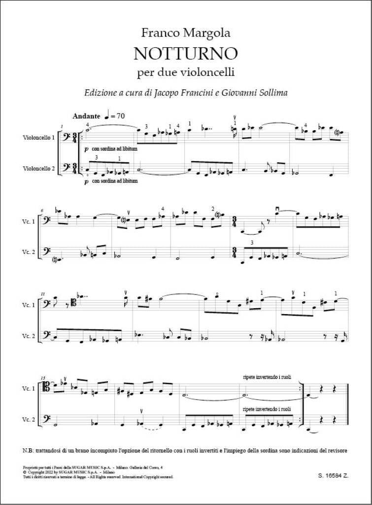 Margola: Nocturne for 2 Cellos