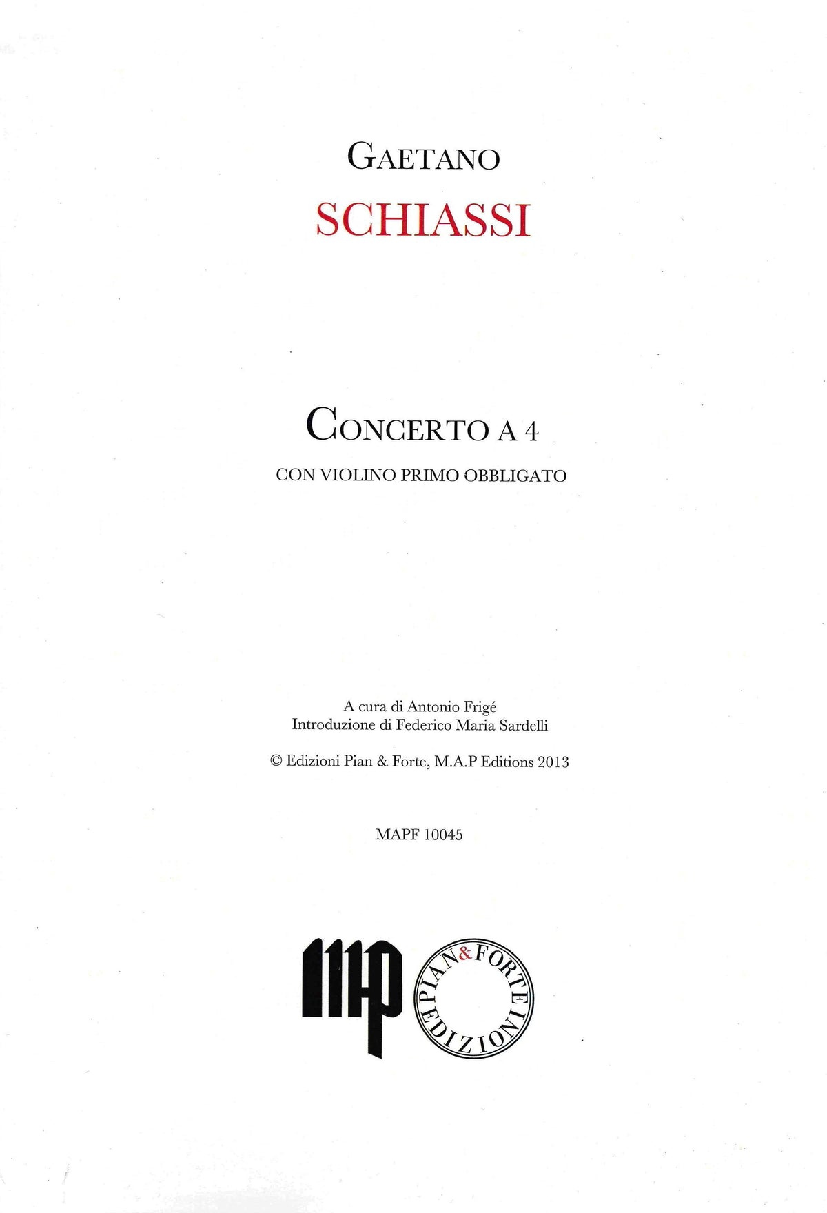 Schiassi: Concerto for 2 Violins in C Major