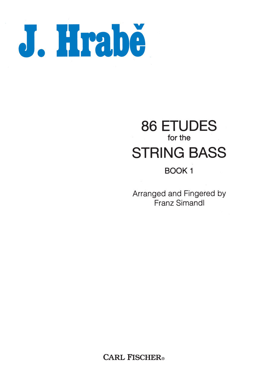 Hrabě: 86 Etudes for the String Bass - Book 1 (Nos. 1-44)