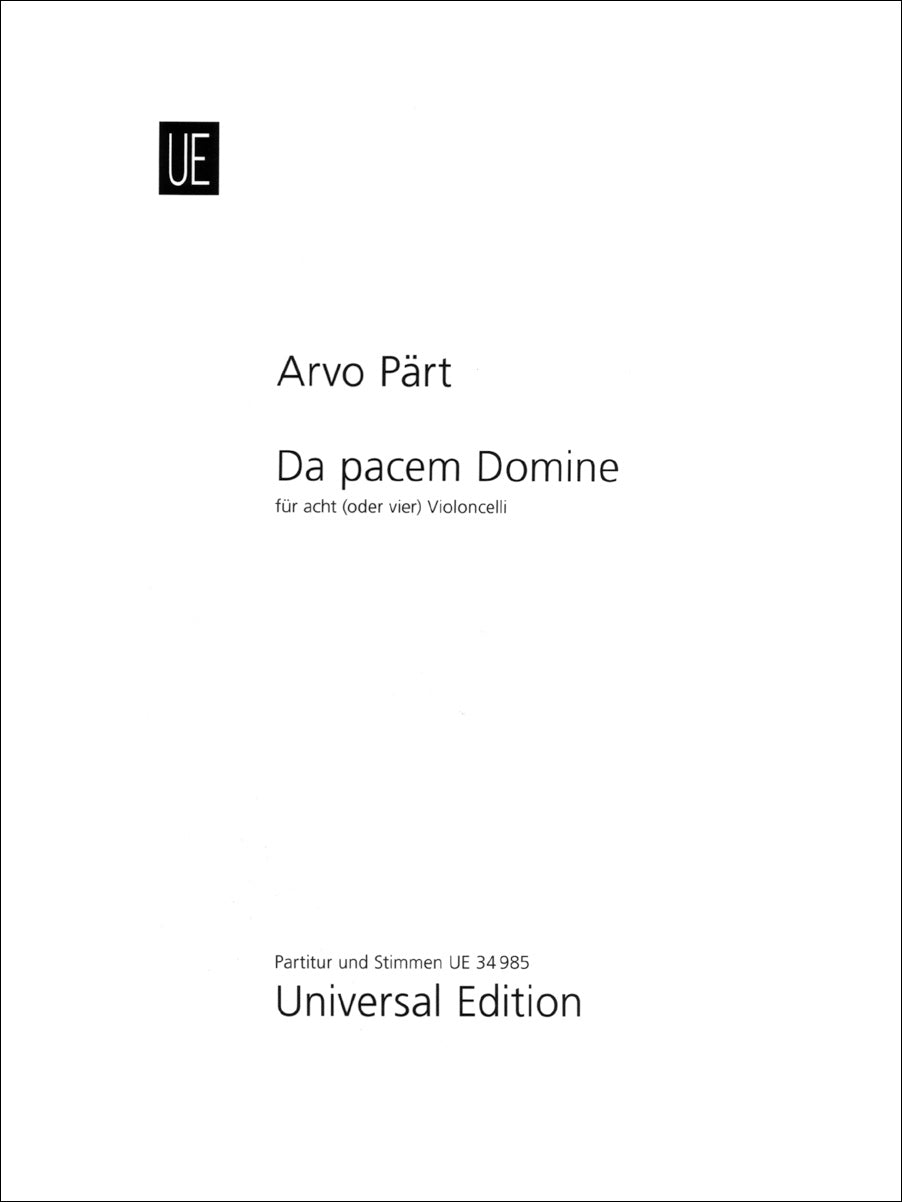 Pärt: Da pacem Domine (arr. for 8 or 4 cellos)