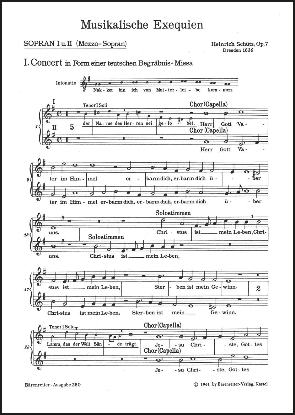 Schütz: Musikalische Exequien, SWV 279–281, Op. 7