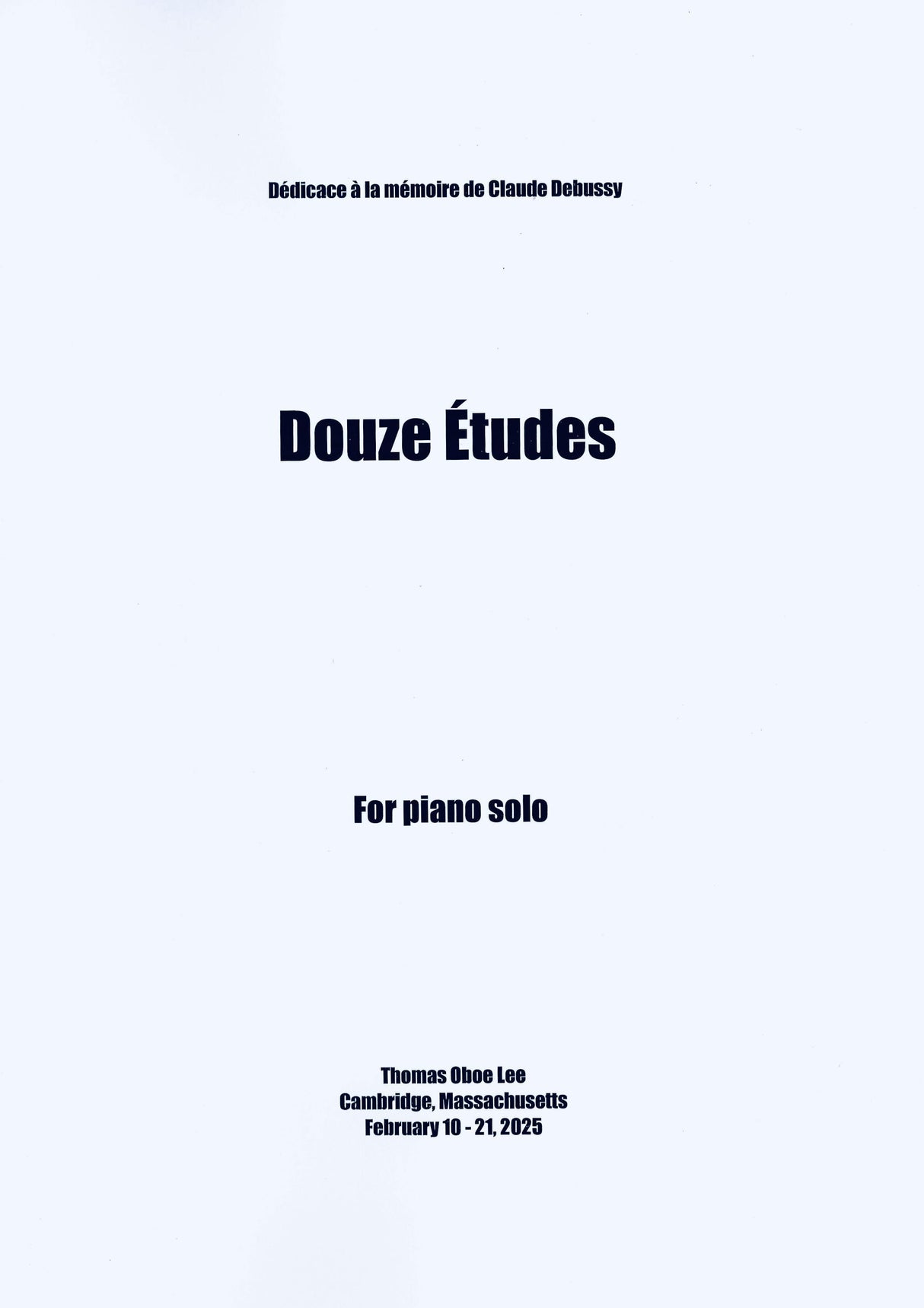 T.O. Lee: 12 Études