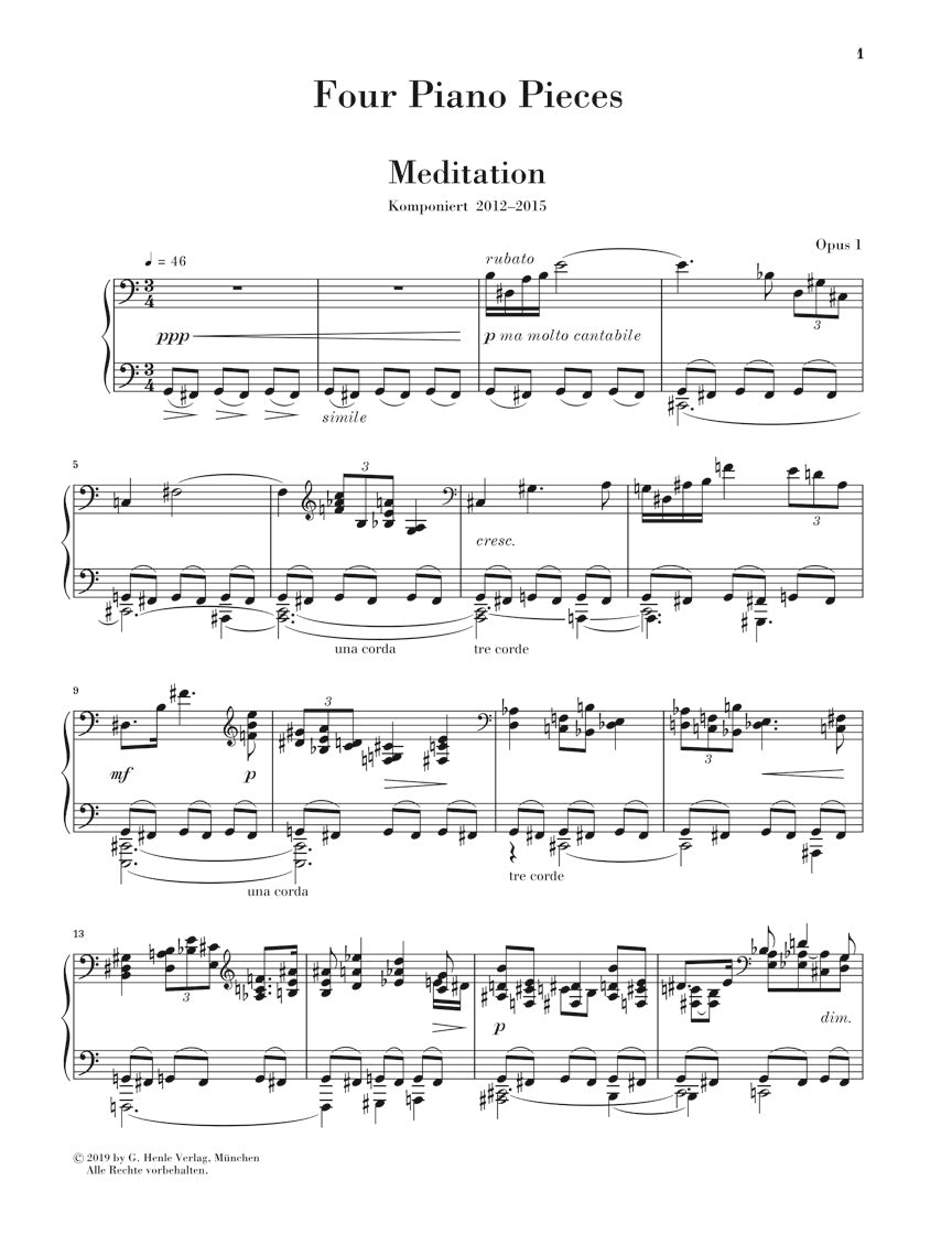 Kissin: 4 Piano Pieces, Op. 1