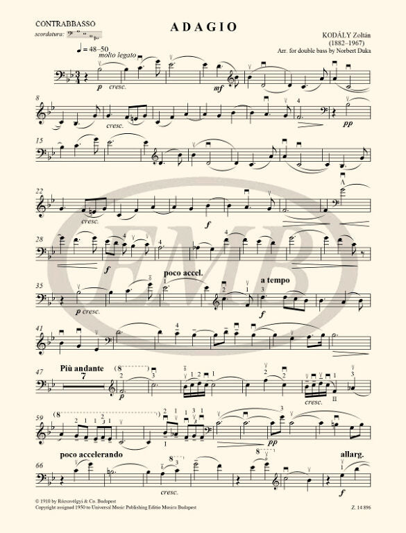 Kodály: Adagio (arr. for double bass & piano)