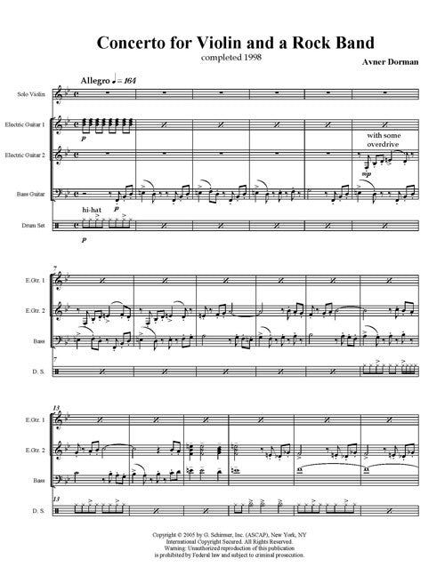 Dorman: Concerto for Violin and a Rock Band