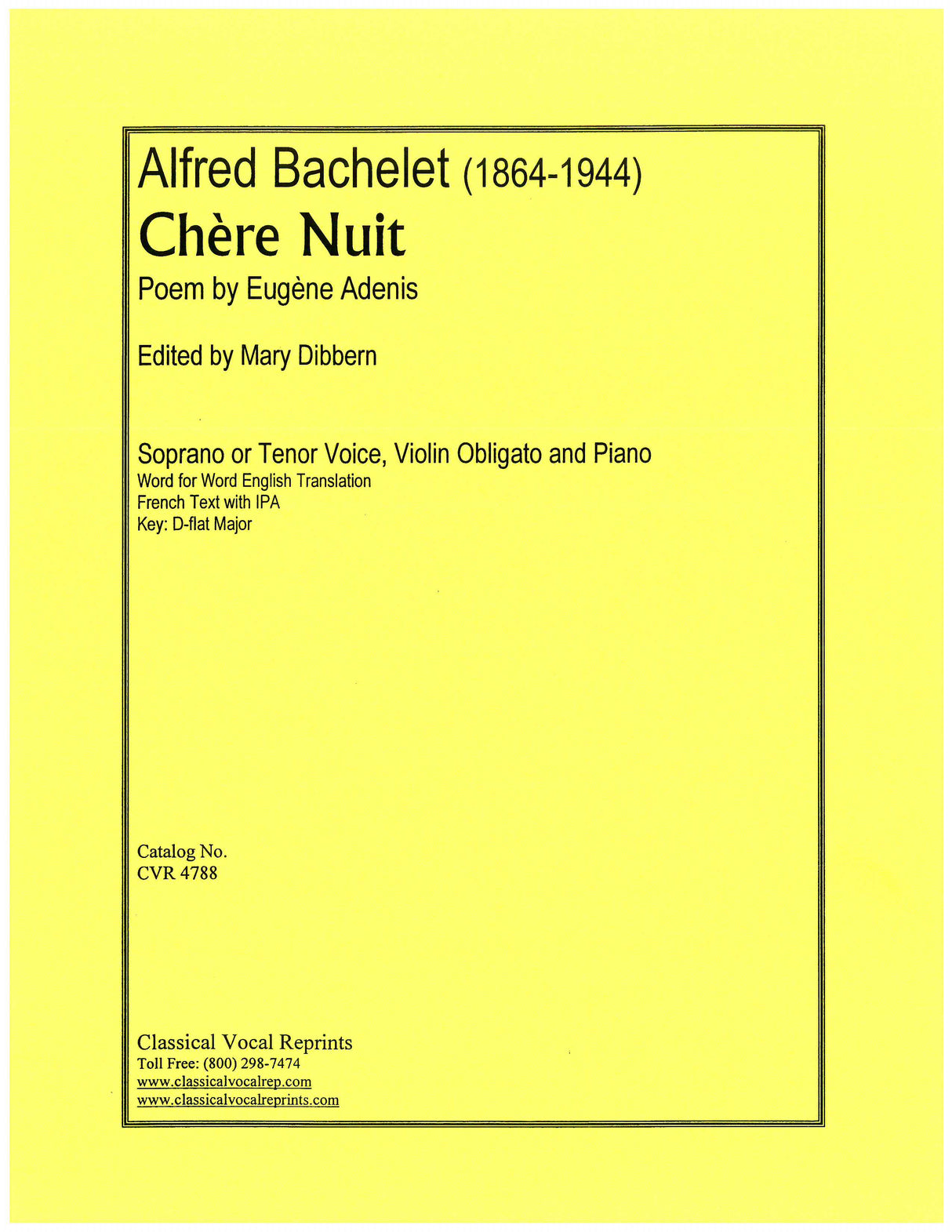 Bachelet: Chère Nuit