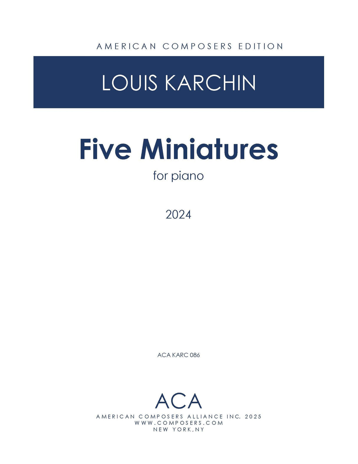 Karchin: Five Miniatures