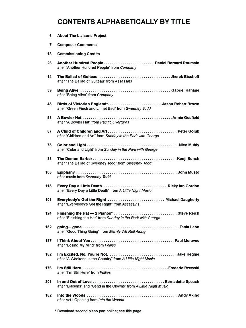 Sondheim: Liaisons – Re-imagining from the Piano