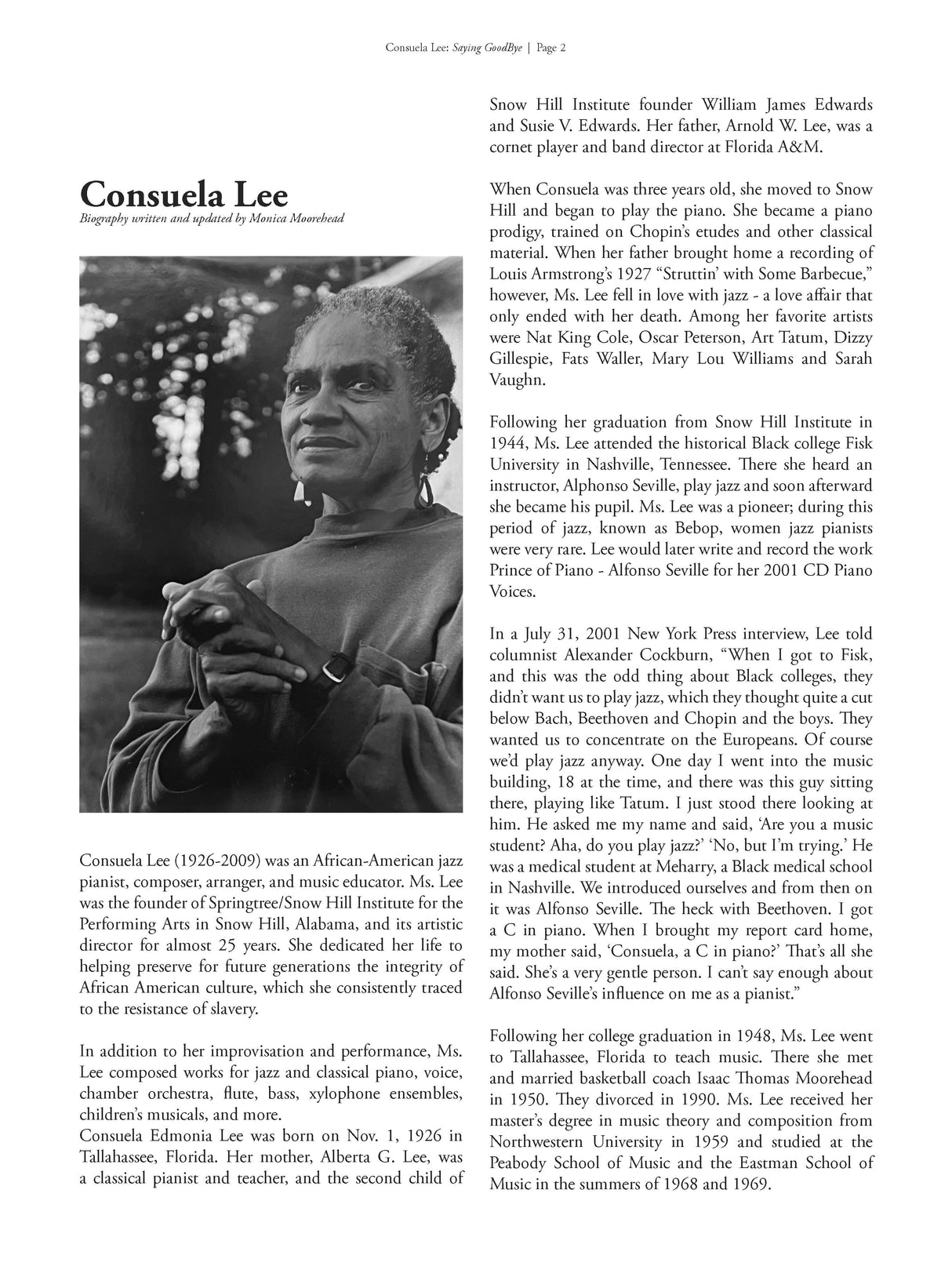 C. Lee: Saying Goodbye