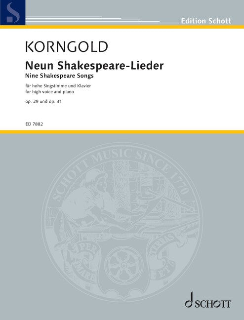 Korngold: Shakespeare Songs, Opp. 29 & 31
