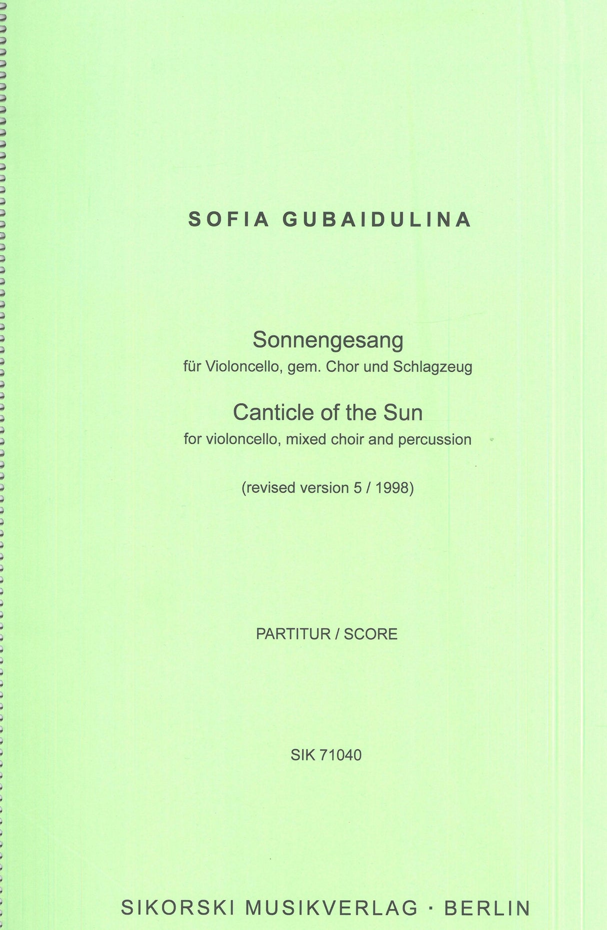 Gubaidulina: Canticle of the Sun