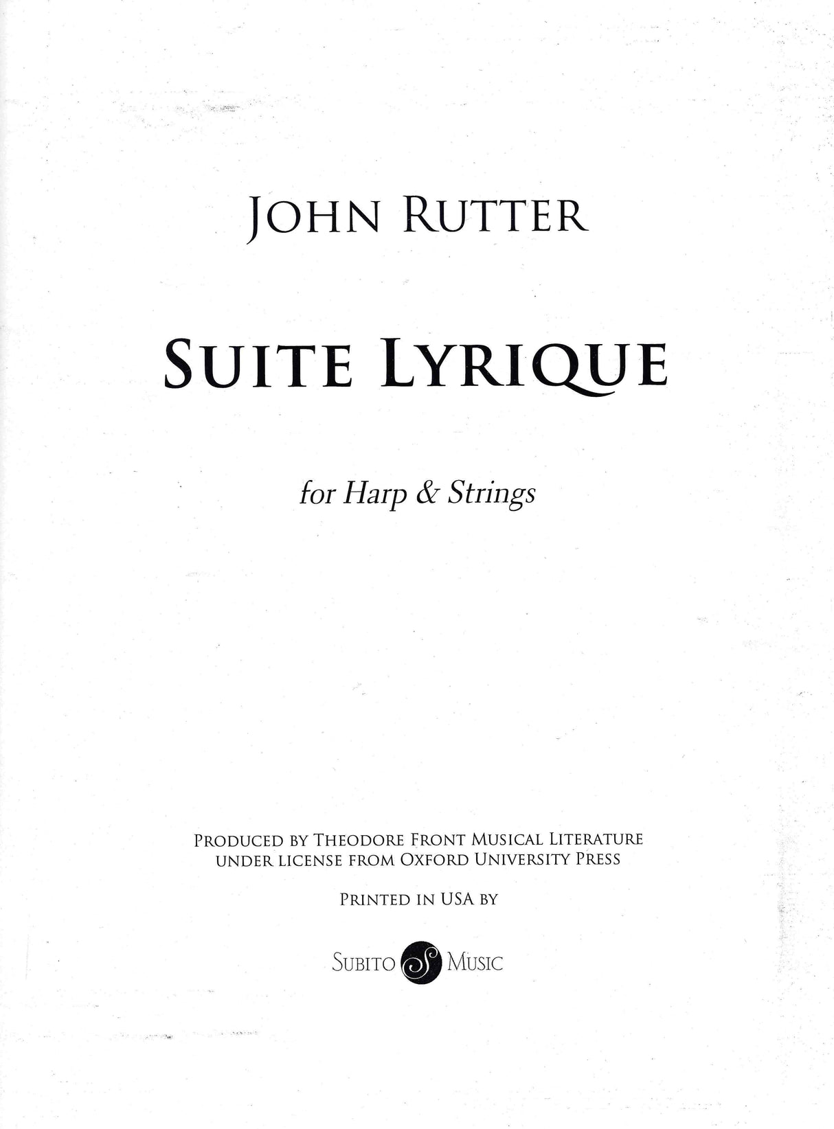 Rutter: Suite Lyrique