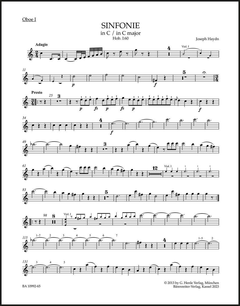 Haydn: Symphony in C Major, Hob. I:60
