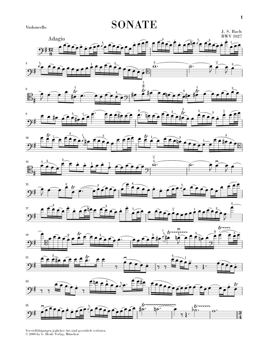 Bach: 3 Gamba (Cello) Sonatas, BWV 1027-1029