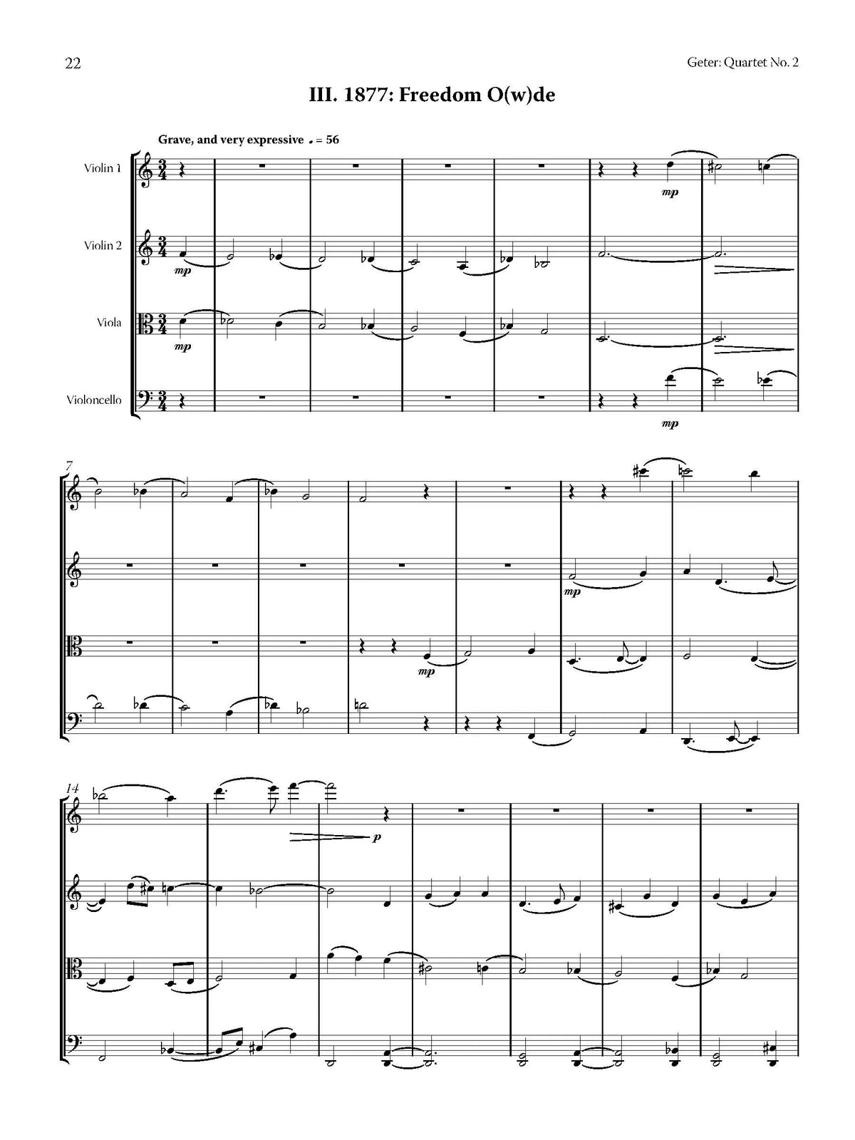 Geter: String Quartet No. 2 ("Reconstruction")