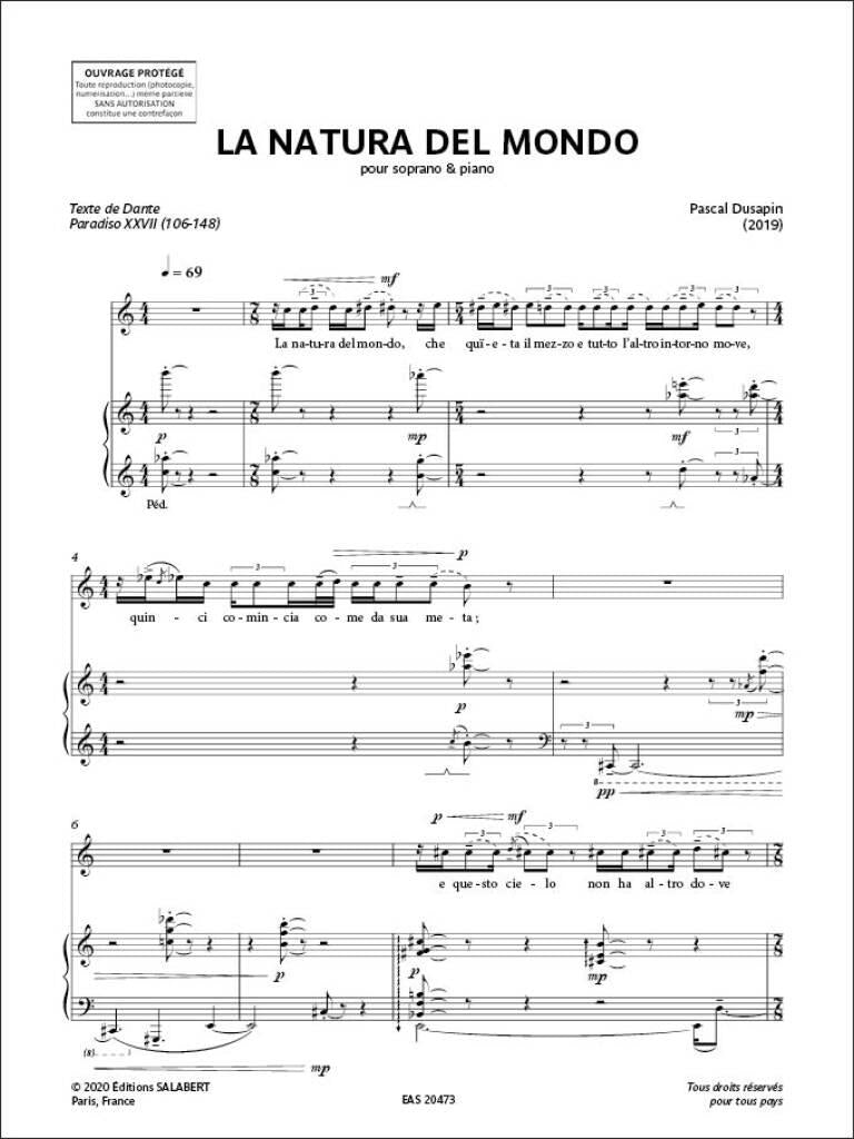 Dusapin: La natura del mondo