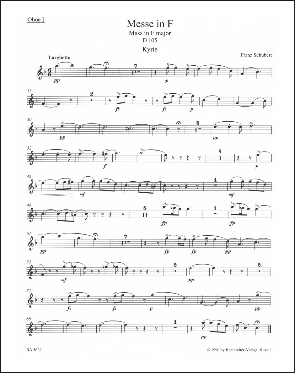 Schubert: Mass in F Major, D 105