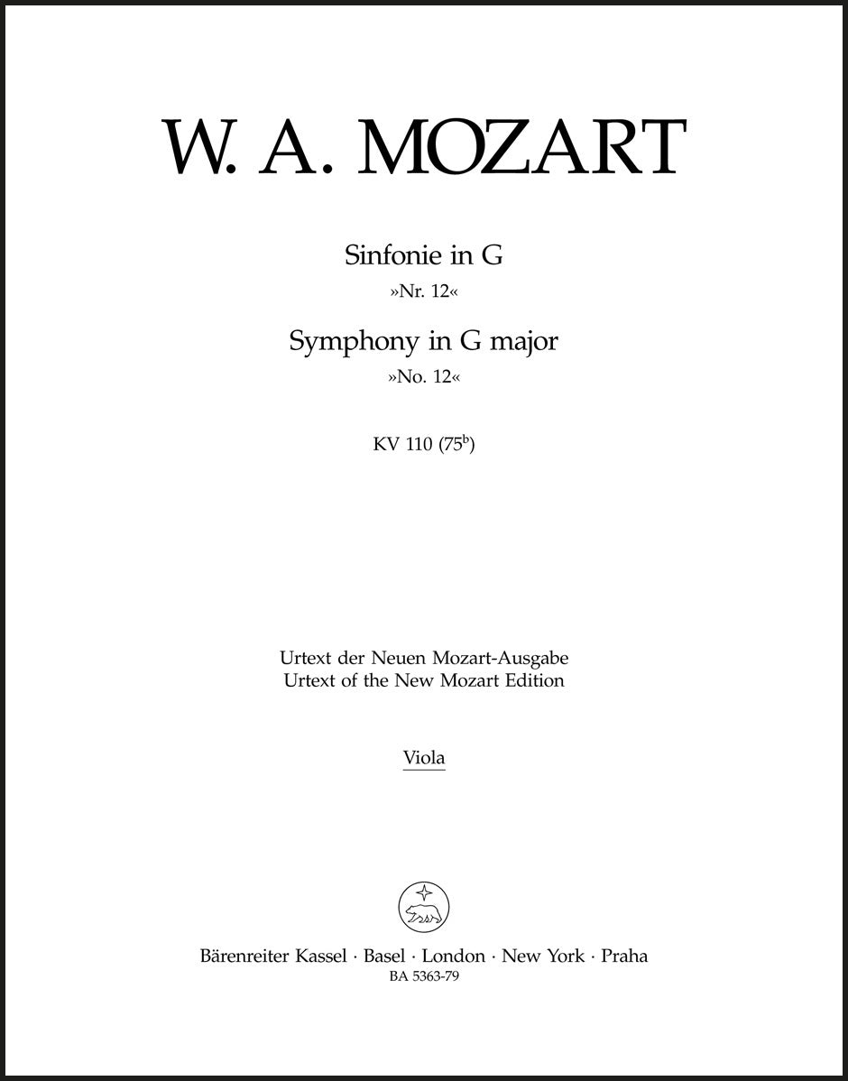 Mozart: Symphony No. 12 in G Major, K. 110 (75b)