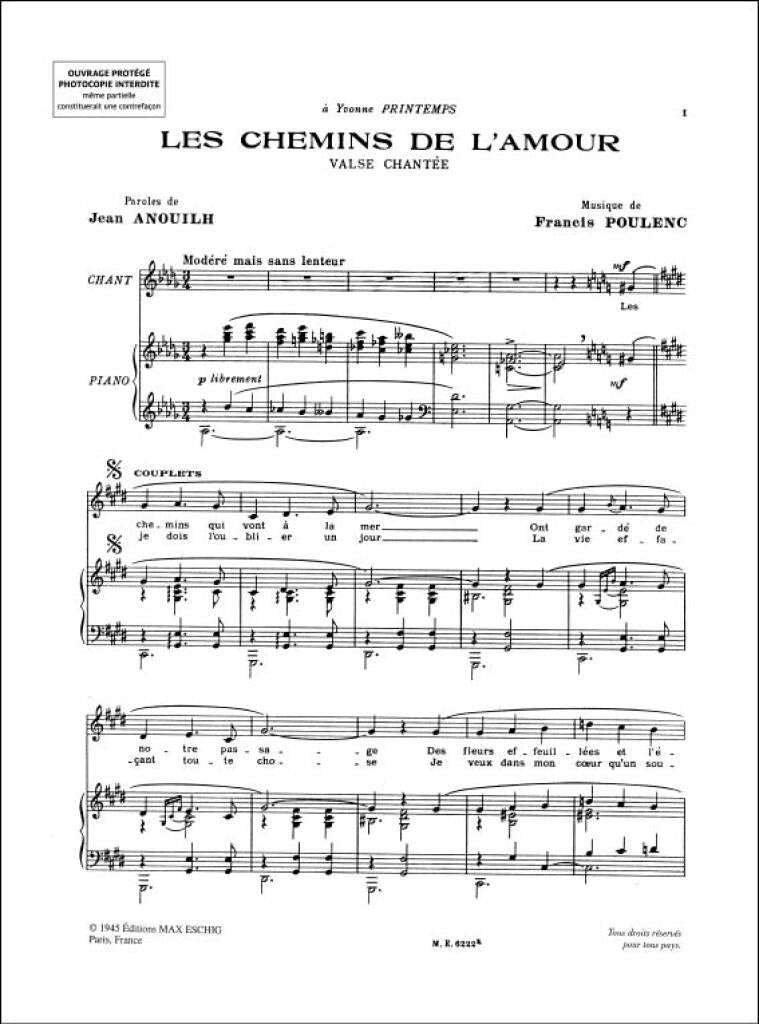 Poulenc: Les Chemins de l'Amour
