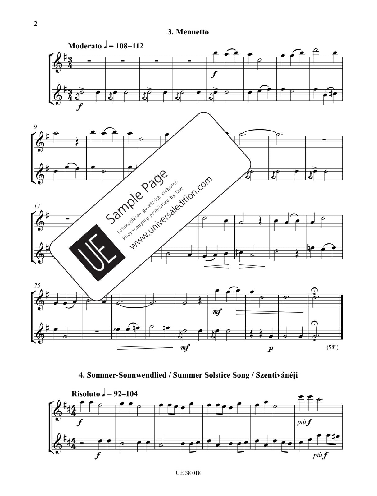 Bartók: 44 Duos (arr. for 2 flutes)