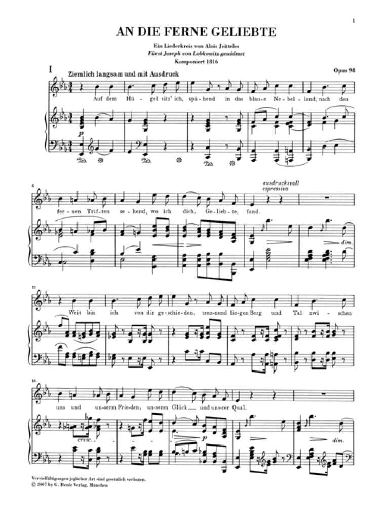 Beethoven: An die ferne Geliebte, Op. 98