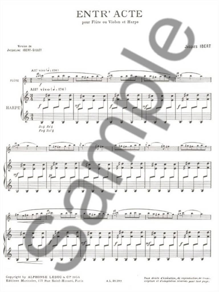 Ibert: Entr'acte (Version with Harp)