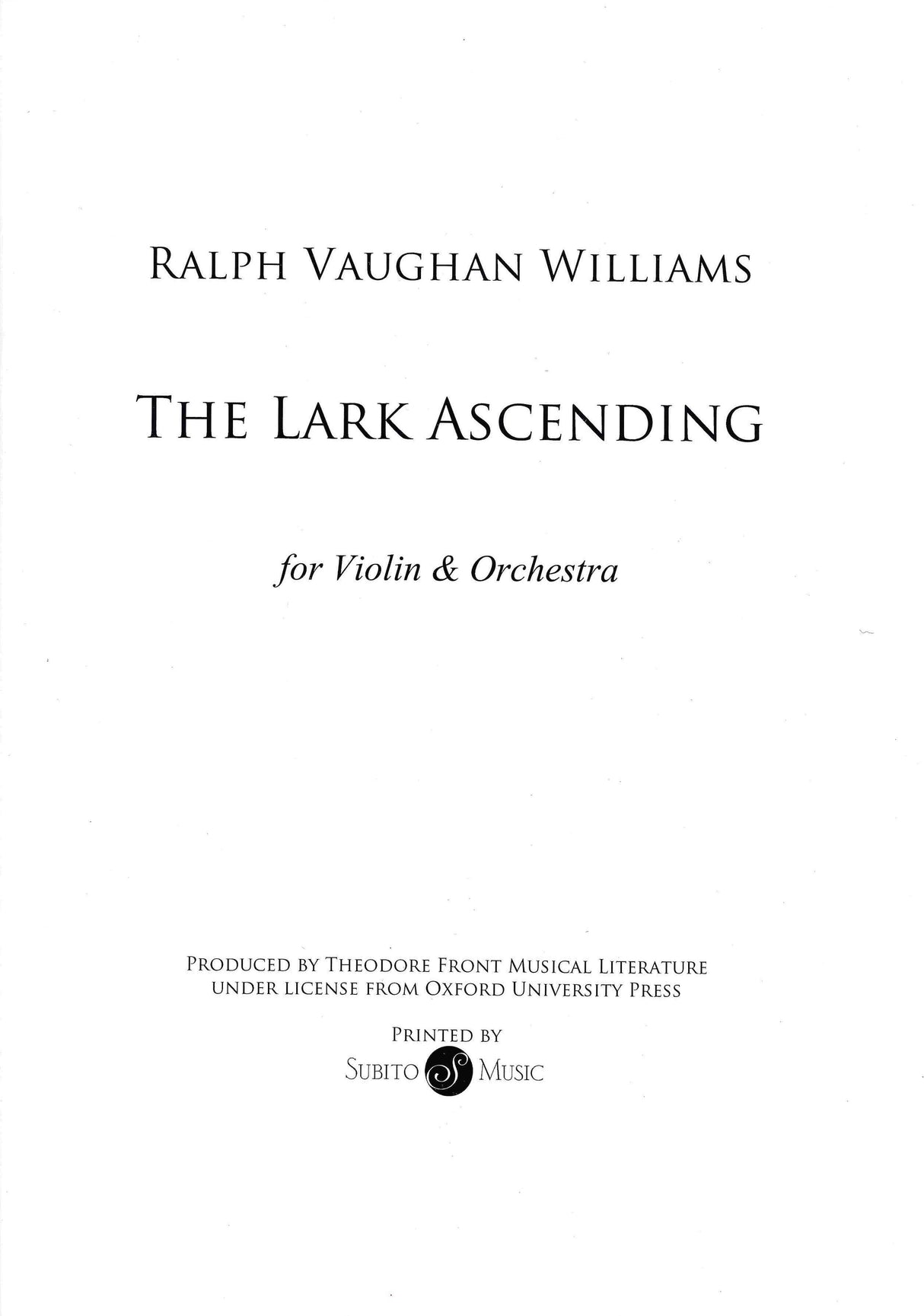 Vaughan Williams: The Lark Ascending (Original Version)