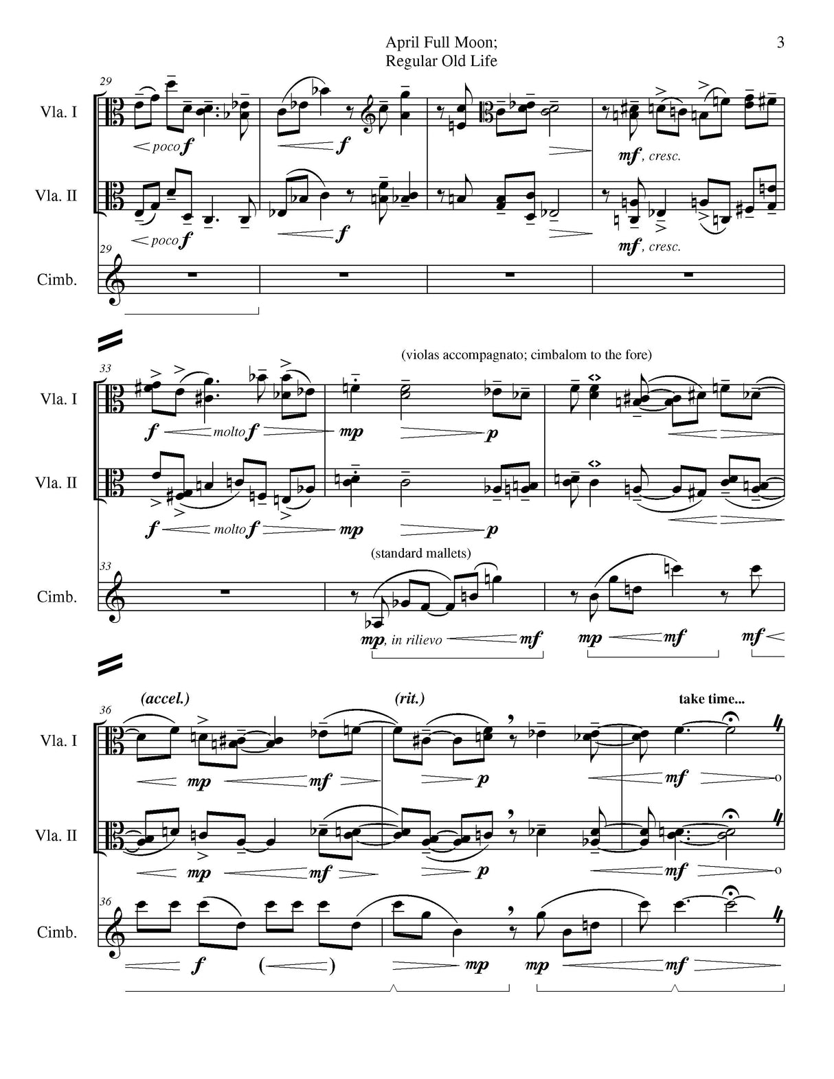 McDonald: April Full Moon; Regular Old Life, Op. 695