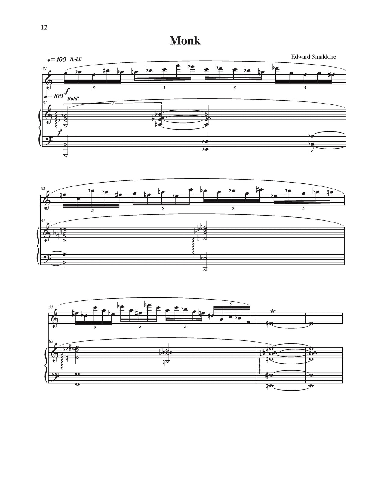 Smaldone: Duke / Monk (Version for Flute & Piano)