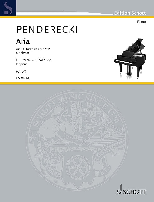 Penderecki: Aria from "3 Pieces in Old Style" (arr. for piano)