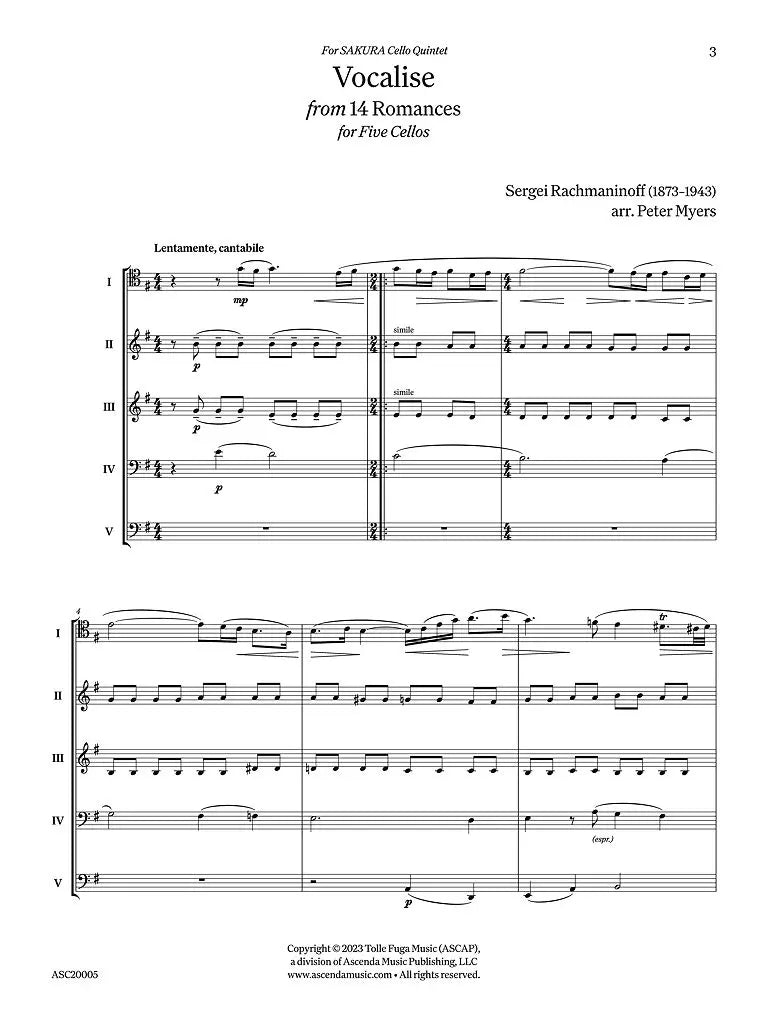 Rachmaninoff: Vocalise, Op. 34, No. 14