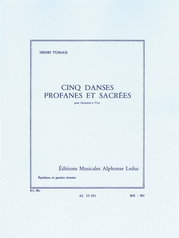 Tomasi: 5 Danses Profanes et Sacrées (Version for Wind Quintet)