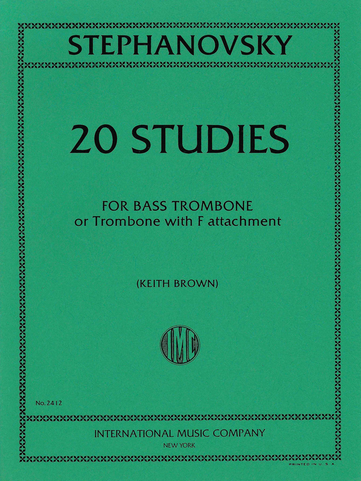 Stephanovsky: 20 Studies for Bass Trombone