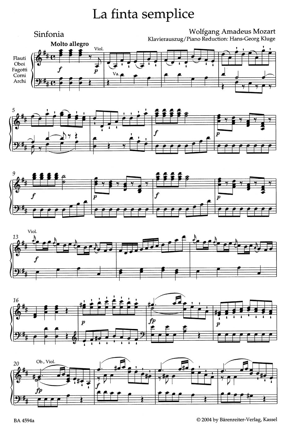 Mozart: La finta semplice, K. 51 (46a)
