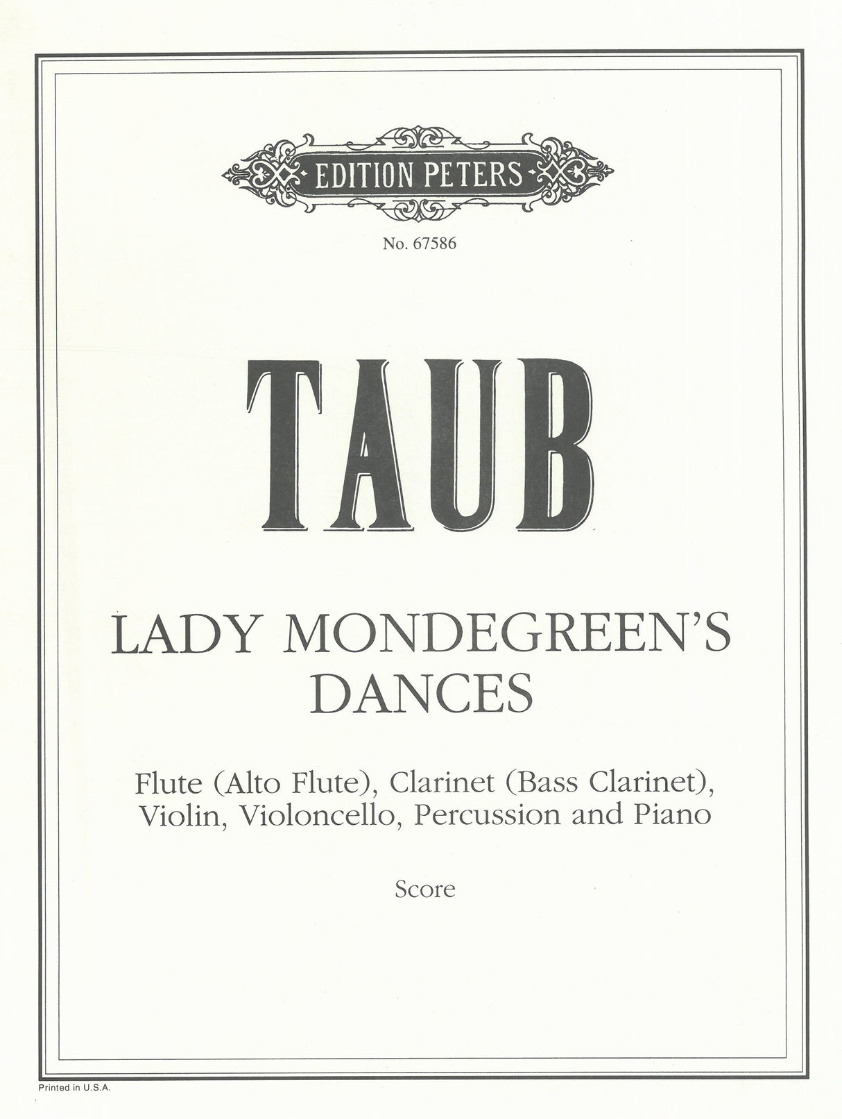 Taub: Lady Mondegreen's Dances