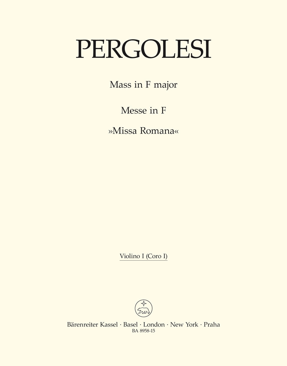 Pergolesi: Mass in F Major ("Missa Romana")