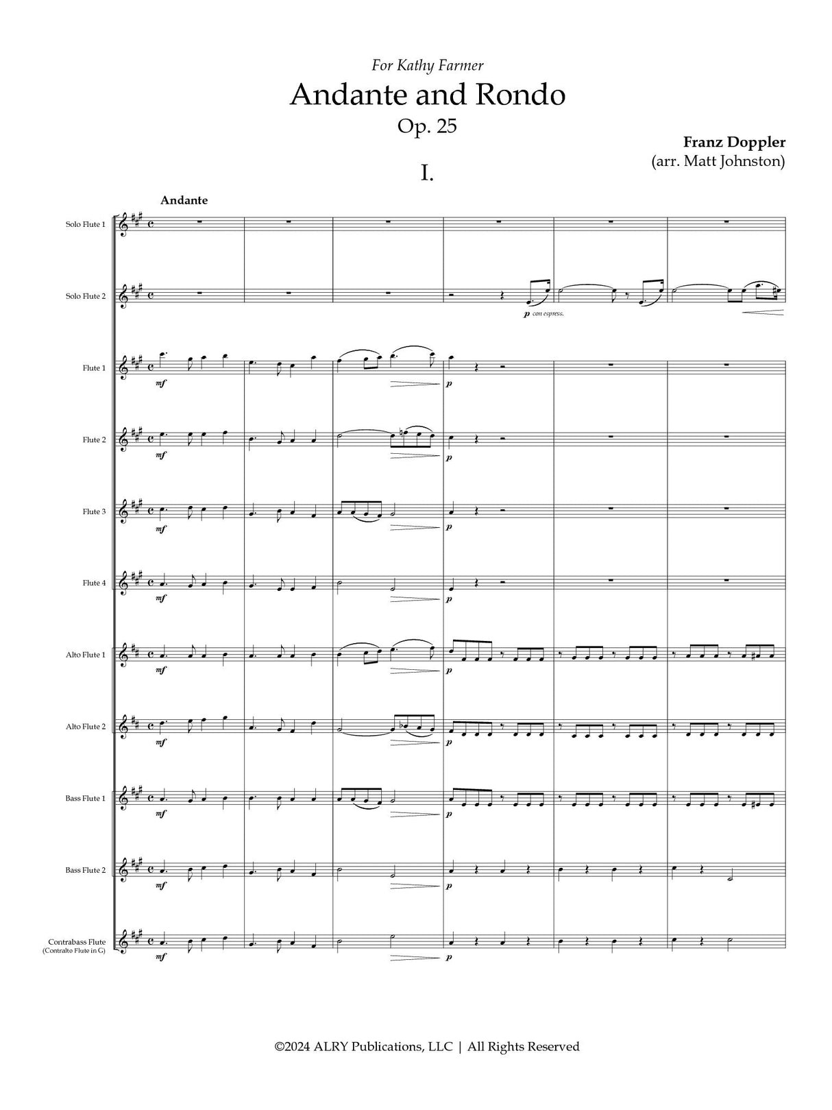 Doppler: Andante and Rondo, Op. 25 (arr. for flute choir)