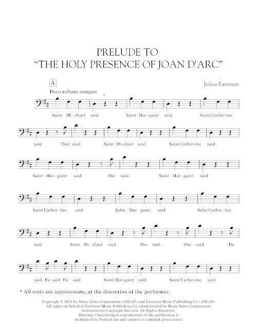 Eastman: Prelude to the Holy Presence of Joan D'Arc