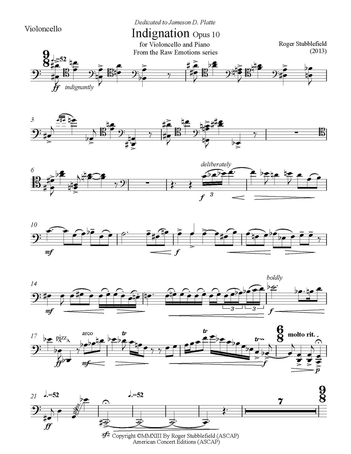 Stubblefield: Indignation, Op. 10