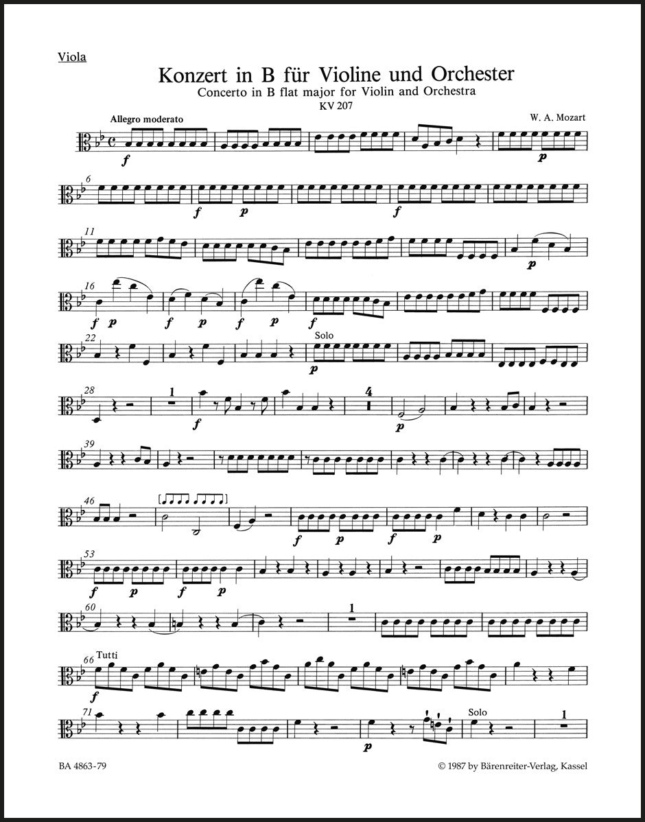 Mozart: Violin Concerto No. 1 in B-flat Major, K. 207