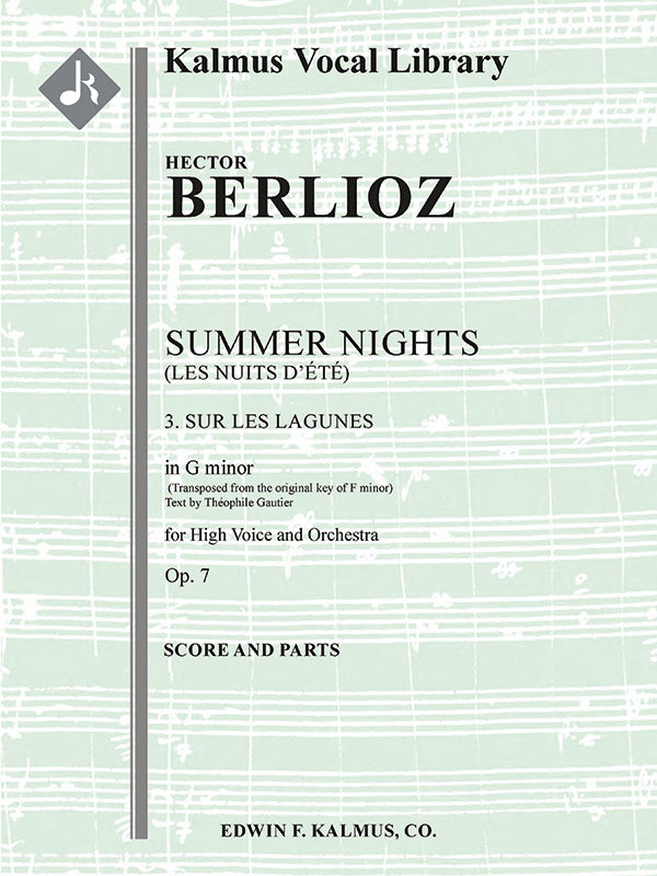 Berlioz: Sur les Lagunes, Op. 7, No. 3 (transposed to in G Minor